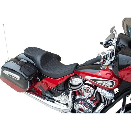 Drag Specialties Low Touring Seat - Double Diamond - Vinyl (Black) 0810-2258