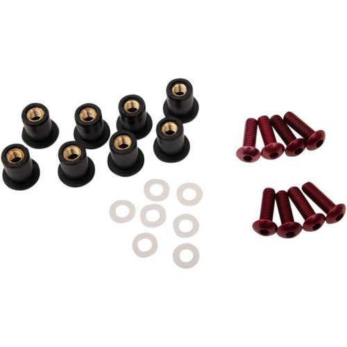 Puig Windscreen Screw Kit (Red) 0957R