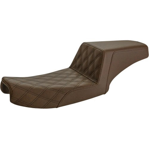 Saddlemen Step Up 2-Up Seat - Tuck and Roll - Dyna (Brown) 891-04-172BR