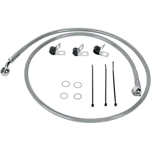 Drag Specialties Front Brake Line - Clear-Coated Stainless Steel | 660214