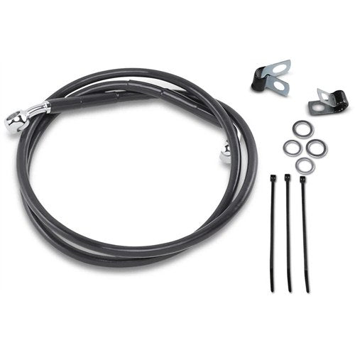 Drag Specialties +2" Brake Line - Front - Black Vinyl - 95-99FXD | 640113-2BLK