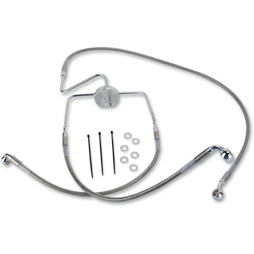 Drag Specialties +2" Brake Line - Front - Stainless Steel - FLHR94-07 | 644410-2
