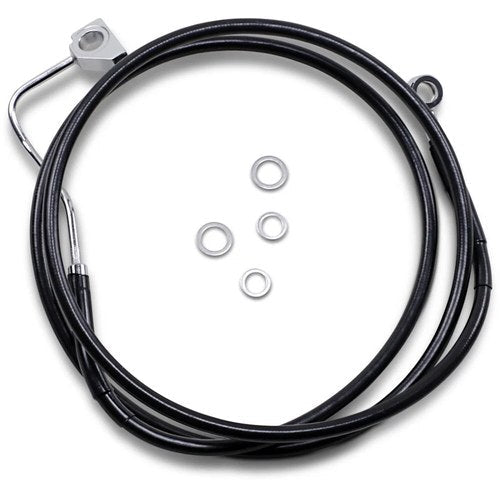 Drag Specialties +2" Brake Line - Front Black Vinyl - 14-5FL W/ABS | 614220-2BLK