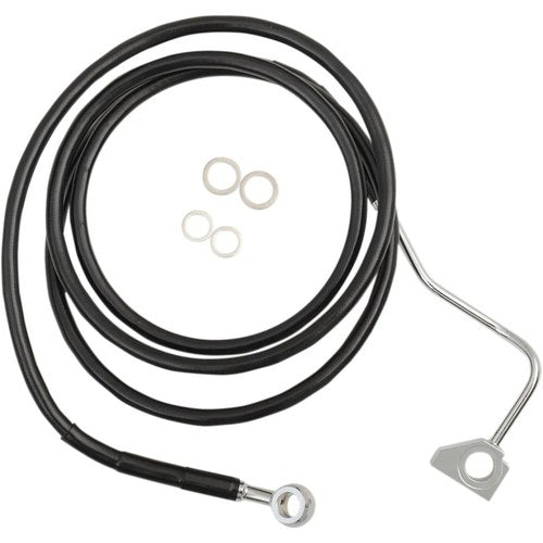 Drag Specialties +8" Brake Line Front Black Vinyl 14-17FL W/ABS | 614220-8BLK