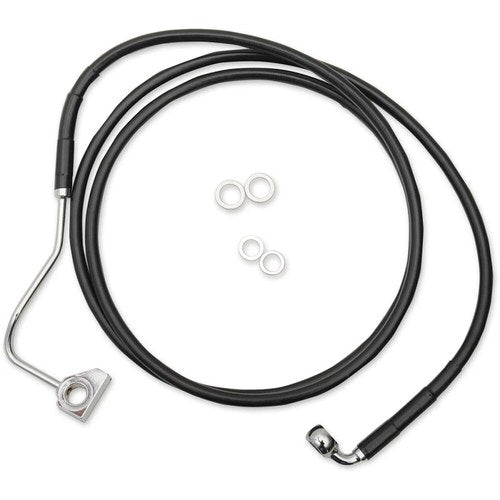 Drag Specialties +8" Brake Line - Front - Black Vinyl - 15+FLTR | 615220-8BLK