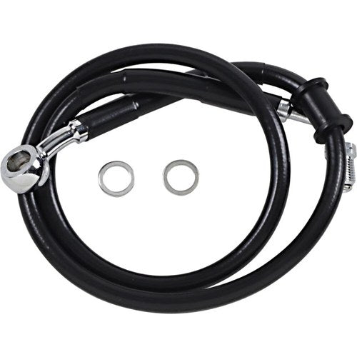 Drag Specialties Brake Line - 18- Softail - Black +2" | 618620-2BLK