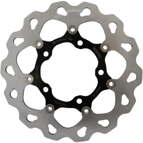Galfer Wave Brake Rotor - Rear - Black Carrier | DF822FLW