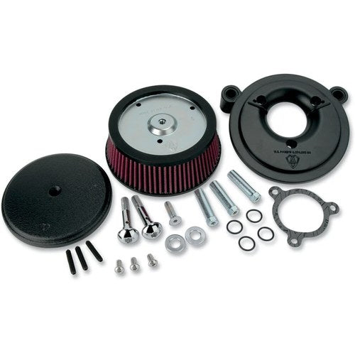 Arlen Ness Big Sucker Stage I Air Filter Kit with Cover - Smooth (Black) 18-325