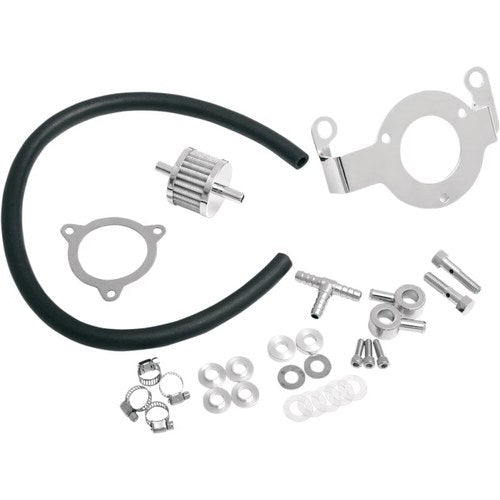 Drag Specialties Bracket Air Cleaner w/ Breather 08-16FL (Black / Chrome) 120185