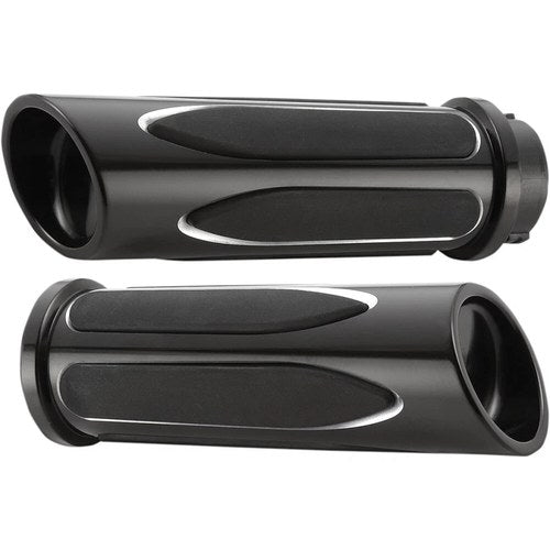 Arlen Ness Black Deep Cut Comfort Grips for Tbw | 07-053