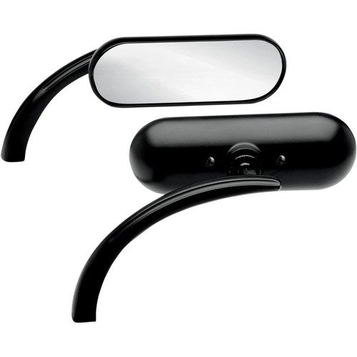 Arlen Ness Oval Mirror - Black - Left | 13-412