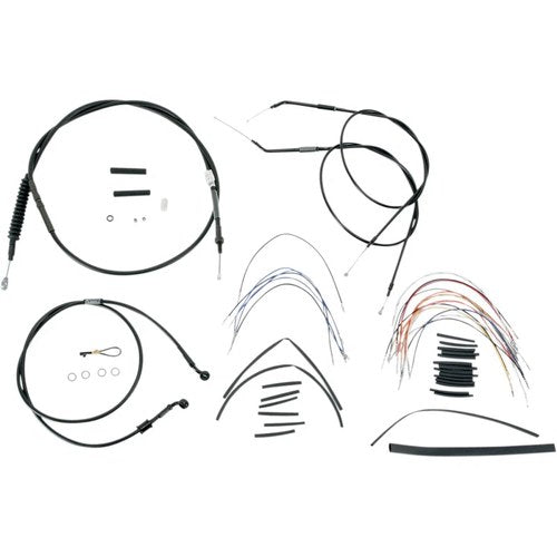 Burly Brand Complete Black Vinyl Handlebar Cable/Brake Line Kit | B30-1005