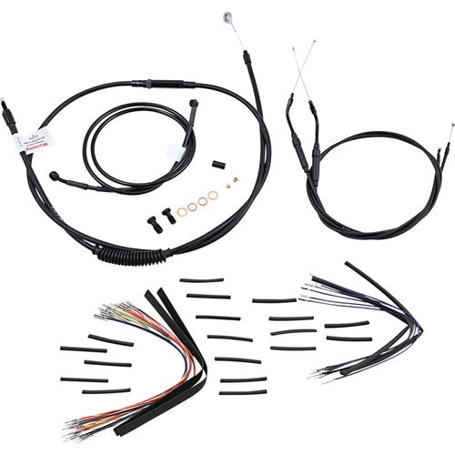 Burly Brand Complete Black Vinyl Handlebar Cable/Brake Line Kit | B30-1035