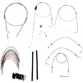 Burly Brand Complete Stainless Braided Handlebar Cable/Brake Line Kit | B30-1083