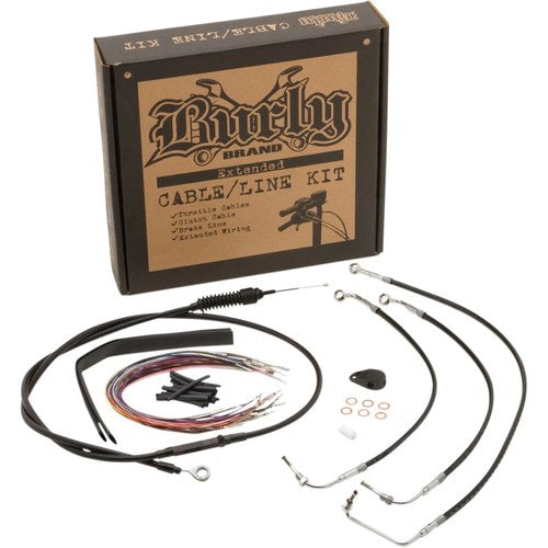 Burly Brand Complete Black Vinyl Handlebar Cable/Brake Line Kit | B30-1235