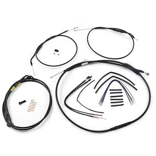 Burly Brand Black Vinyl Jail Bar Cable Kit For 12" Handlebars | B30-1200