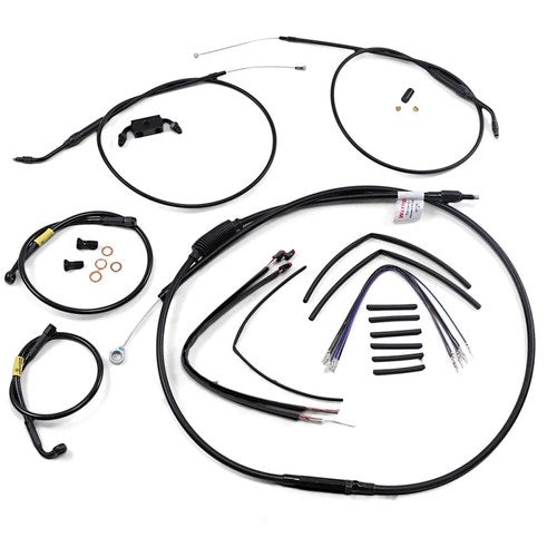 Burly Brand Black Vinyl Jail Bar Cable Kit For 12" Handlebars | B30-1210