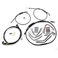 Burly Brand Complete Black Vinyl Handlebar Cable/Brake Line Kit | B30-1193