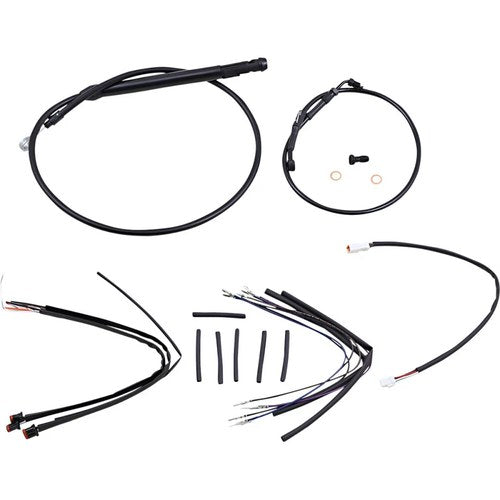 Burly Brand Complete Black Vinyl Handlebar Cable/Brake Line Kit | B30-1254