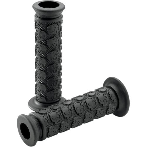 Driven Racing Black Skully Grips w/ Open Ends | D701BKO