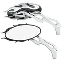 Drag Specialties Flame Oval Mirror - Black/Chrome | 76826B4