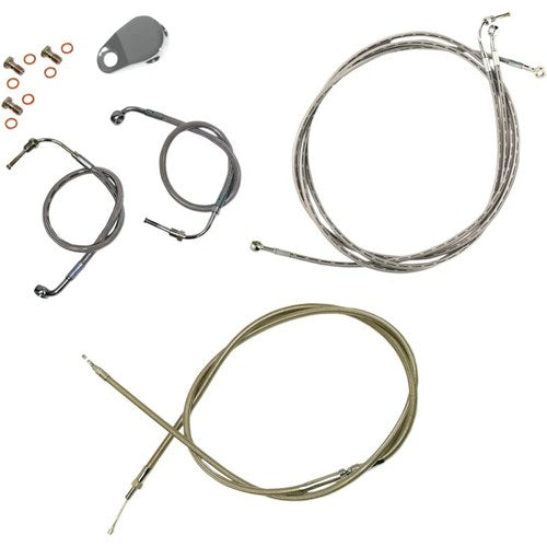 LA Choppers Standard Braided Handlebar Cable/Brake Line Kit | LA-8051KT-16