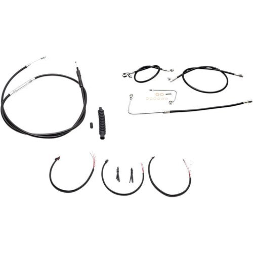 LA Choppers Complete Braided Handlebar Cable/Brake Line Kit | LA-8151KT2B-19B