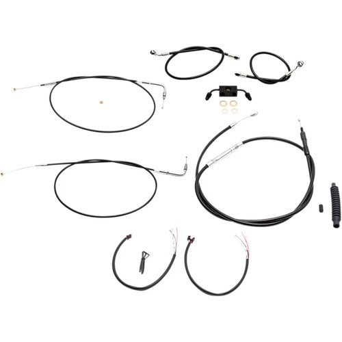 LA Choppers Black 15" - 17" Cable Kit for Fxdf w/ ABS | LA-8231KT2-16B