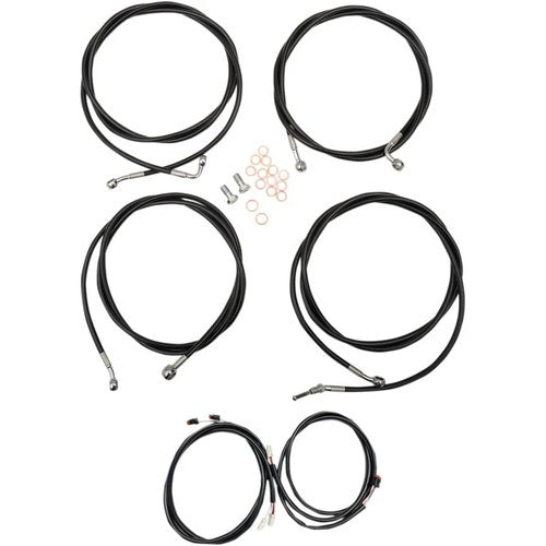 LA Choppers Complete Vinyl Braided Handlebar Cable/Brake Line Kit LA-8054KT3-16B