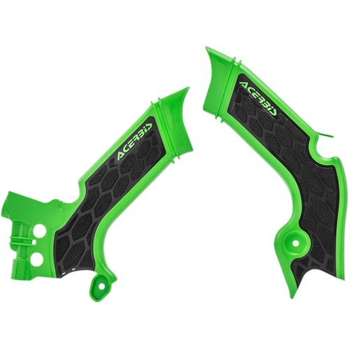 Acerbis X-Grip Frame Guards - Kawasaki - Green/Black | 2742601089