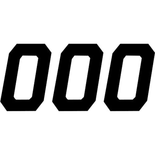 D'Cor Visuals Race Number Plate - #0 - Black - 6" | 45-35-0