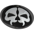Drag Specialties Split Skull Fuel Door - Black with Chrome | 78051BB4