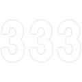 Factory Effex Pro Number 3 - White - 7" | 02-4353