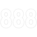 Factory Effex Pro Number 8 - White - 7" | 02-4358