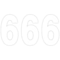 Factory Effex Pro Number 6 - White - 8" | 02-4376