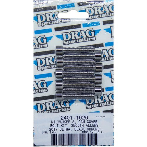 Drag Specialties Bolt Kit M8 Camshaft Cover Black/Chrome Smooth | MK779SBK