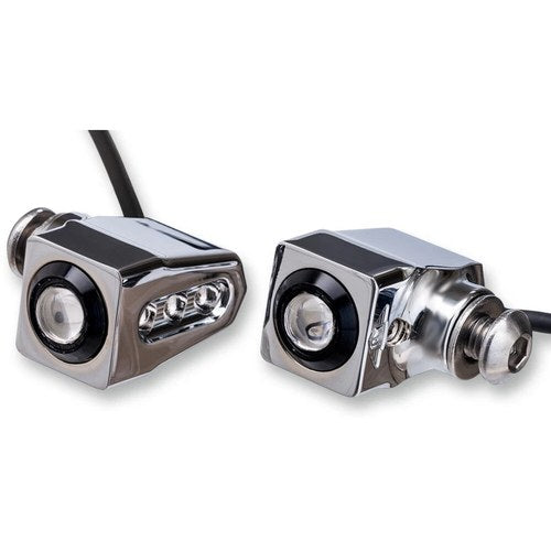 Joker Machine Side-mount LED Turn Signals - Chrome/Red | 05-206-RC