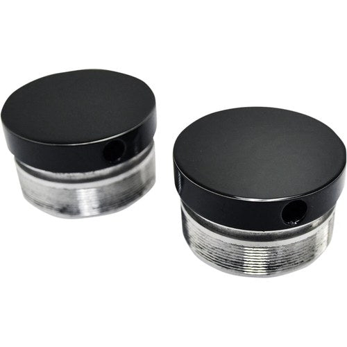 LA Choppers Flush-Mount Fork Cap - Gloss Black Powder Coat - 49 mm | LA-7504-49B