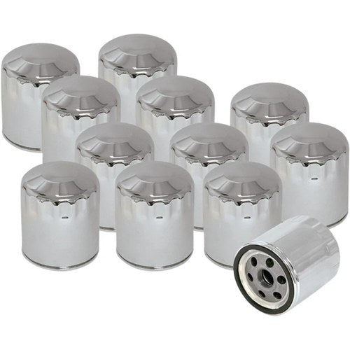 S&S Cycle Oil Filter - Chrome - 12 Pack | 310-0240