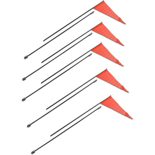 Safety Vehicle Emblem Flag and Pole - 6' Black Pole - 5 Pack | 7 Black
