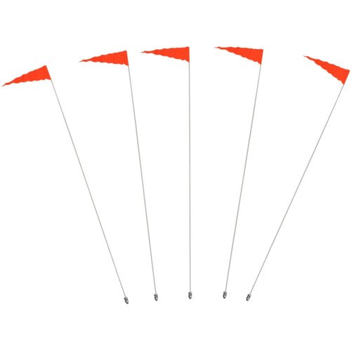 Safety Vehicle Emblem Flag and Pole - 6' White Pole - 5 Pack | 9B