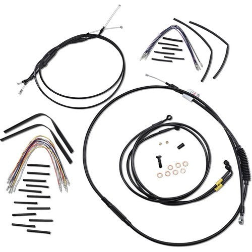 Burly Brand Complete Black Vinyl Handlebar Cable/Brake Line Kit | B30-1194