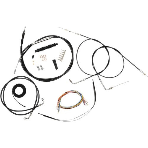 LA Choppers Complete Braided Handlebar Cable/Brake Line Kit | LA-8210KT2A-08B