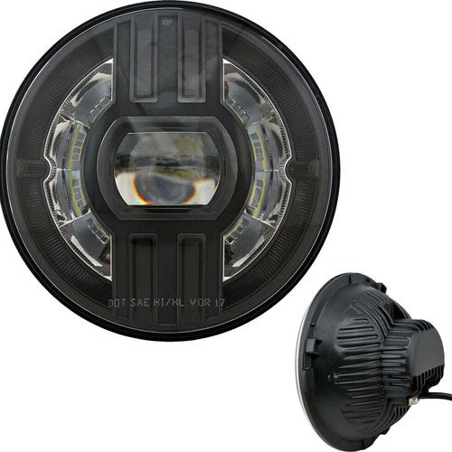 Cyron Headlight 7" Beast 2 Pitch Black W/Driving Light | ABIG7B2-BN