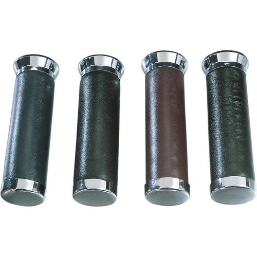 Parts Unlimited Black Leather Grips | 45-1122B-BC324