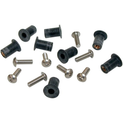 Zero Gravity Windscreen Well Nuts (Black / Chrome) 8 Pack | 32-140