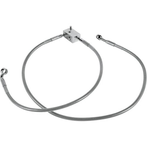 Drag Specialties Rear Brake Line Clear-Coated Stainless Steel | 640221
