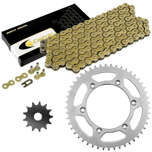 Drive Chain & Sprockets Kit for Yamaha YZ125 YZ 125 2002 2003 2004 Gold