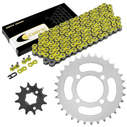 Celox Drive Chain & Sprockets Kit fits Yamaha Breeze 125 YFA1 1989-2004 / Yellow