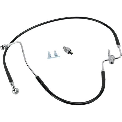 Drag Specialties Rear Brake Line - 43-5/8" - Black Stainless Steel | 680225-BLK